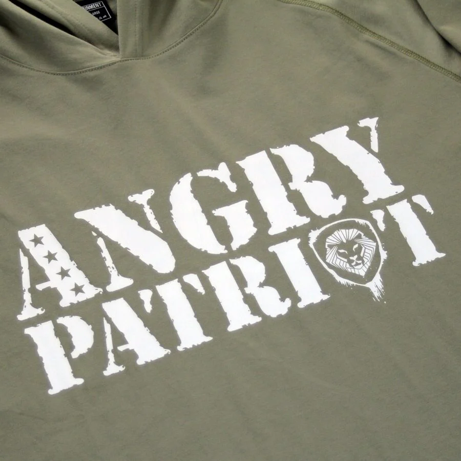 Angry Patriot Army Green Long Sleeve Lightweight Performance Hoodie - Image 4