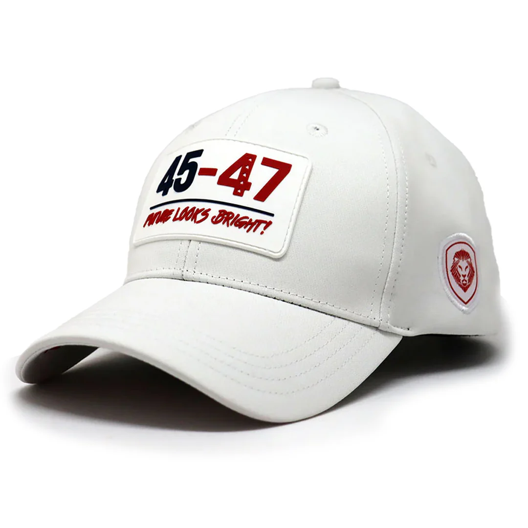 Future Looks Bright 45-47 Inauguration White Snapback Hat - Image 3