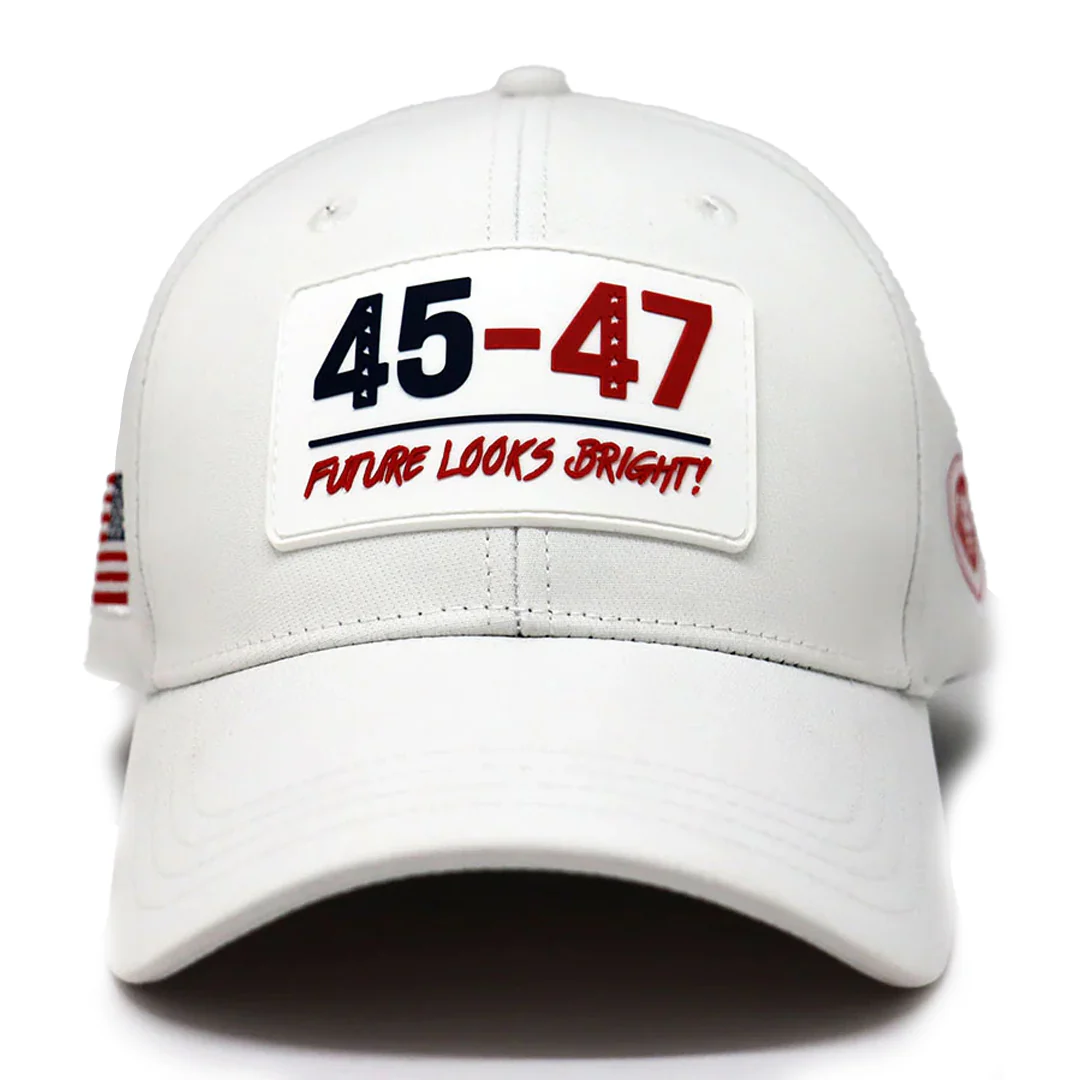 Future Looks Bright 45-47 Inauguration White Snapback Hat - Image 4