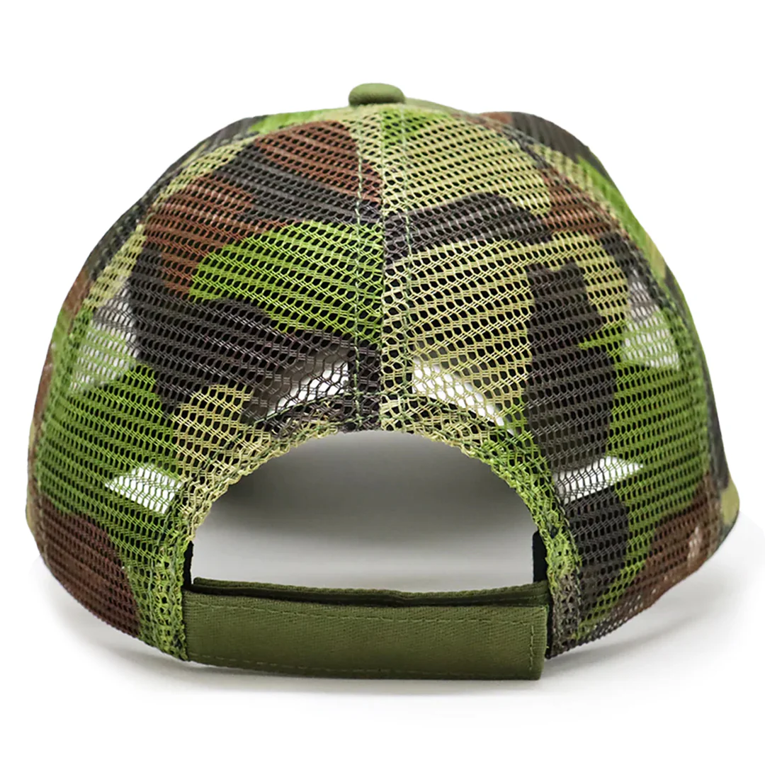 Future Looks Bright Army Green Camo Trucker Patch Snapback Hat - Image 6