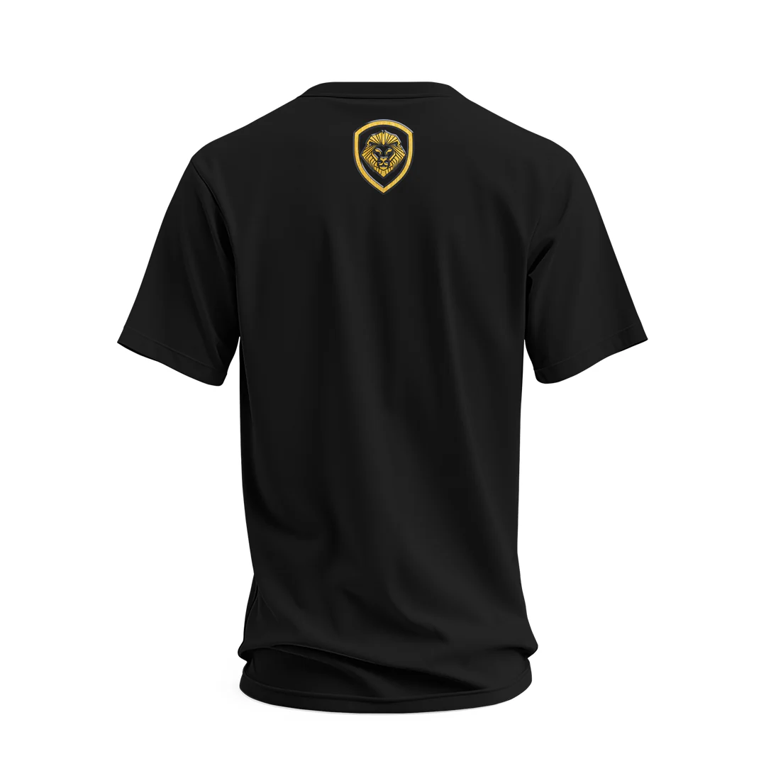 Future Looks Bright Black & Gold Raised Embossed Print Performance Short Sleeve T-Shirt - Image 5
