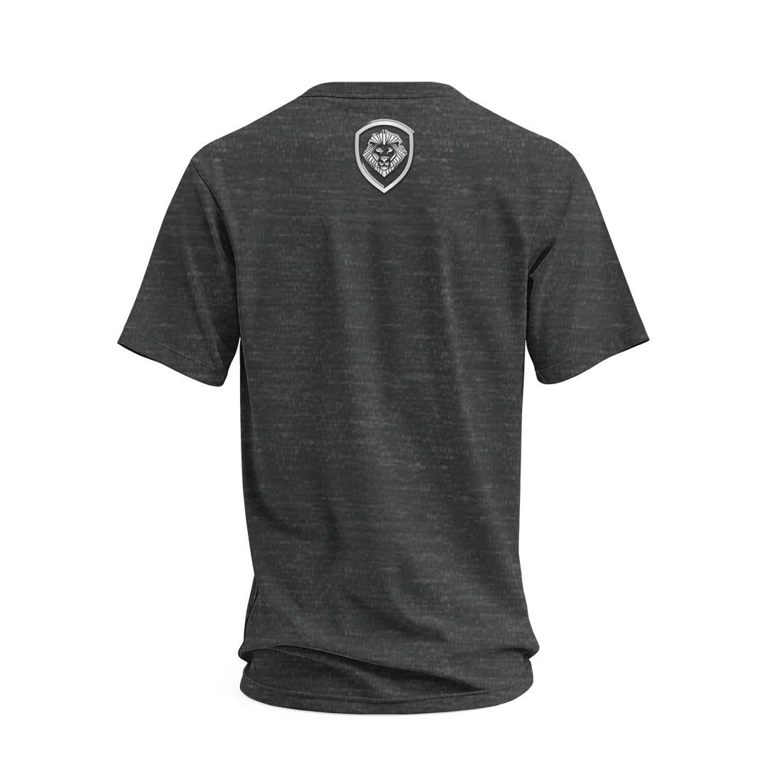 Future Looks Bright Grey & Silver Raised Embossed Print Performance Short Sleeve T-Shirt - Image 4