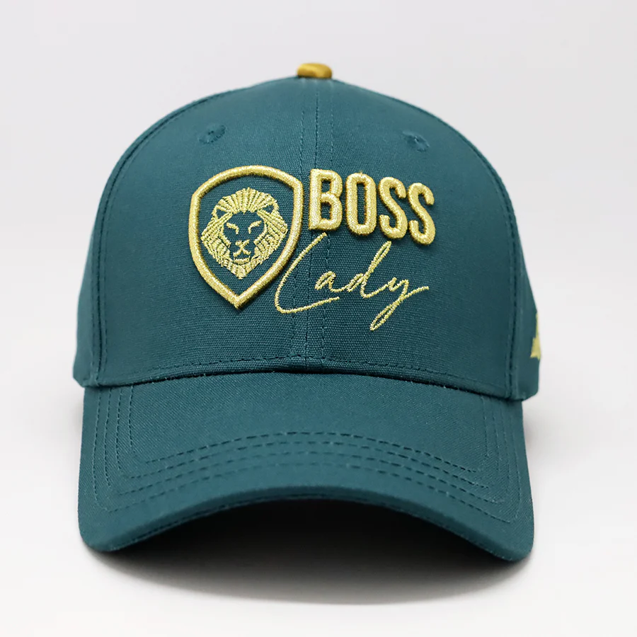 Future Looks Bright Boss Lady Hunter Green and Gold Snapback - Image 4