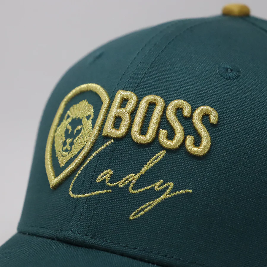 Future Looks Bright Boss Lady Hunter Green and Gold Snapback - Image 5