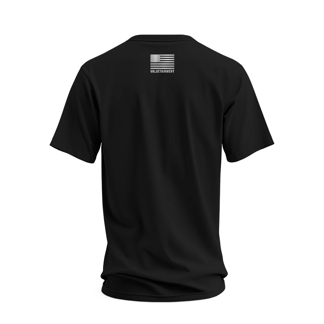 Future Looks Bright fully embroidered Black & Silver Print Performance Short Sleeve T-Shirt - Image 4