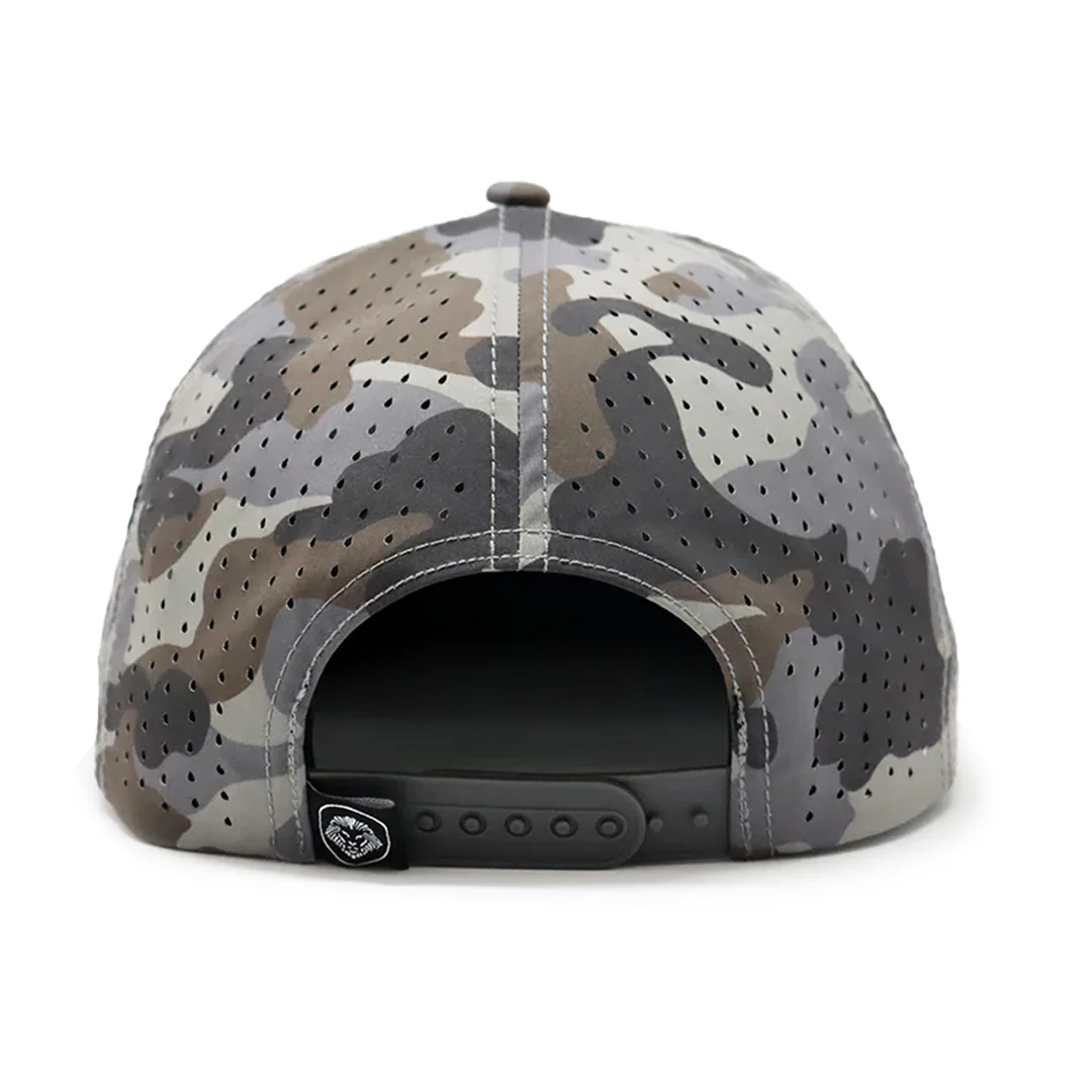 Future Looks Bright Light Brown Camo Flat Bill Waterproof perforated Snapback Hat - Image 11