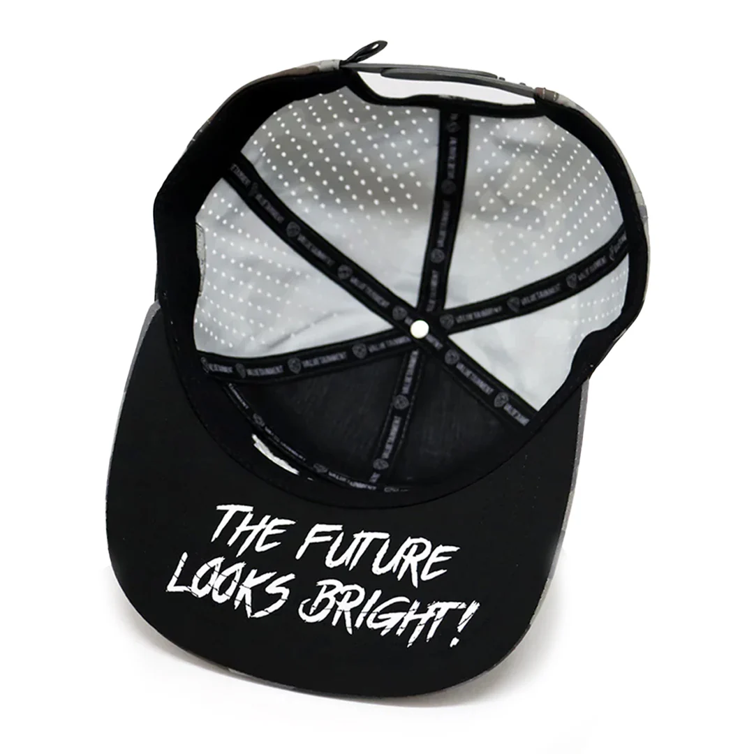 Future Looks Bright Light Brown Camo Flat Bill Waterproof perforated Snapback Hat - Image 12
