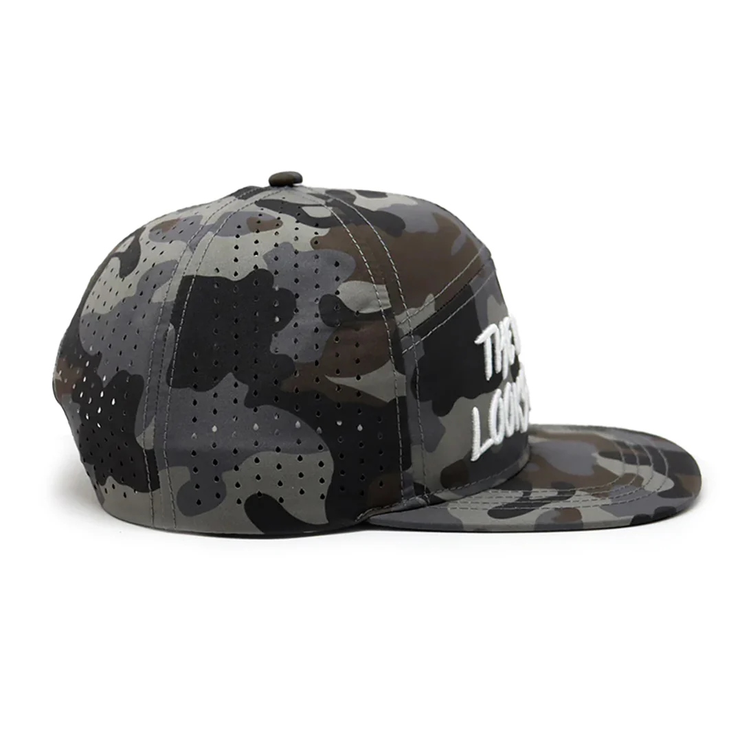 Future Looks Bright Light Brown Camo Flat Bill Waterproof perforated Snapback Hat - Image 8
