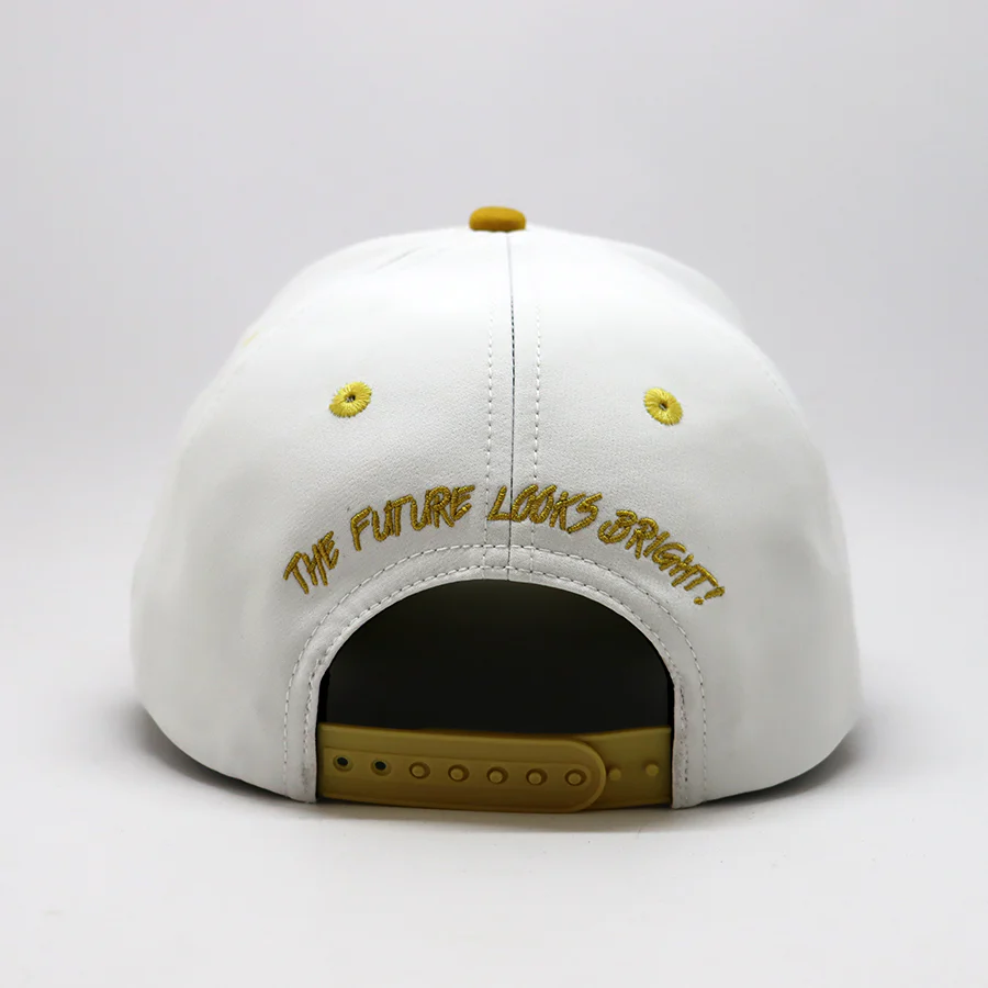 Future Looks Bright Lion Shield White and Gold Snapback Hat - Image 7