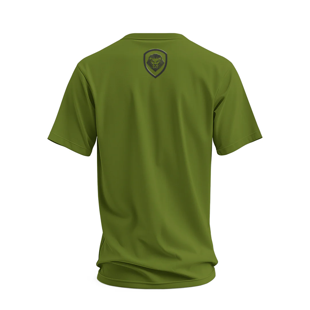Future Looks Bright New Army Green & Black Raised Embossed Print Performance Short Sleeve T-Shirt - Image 4