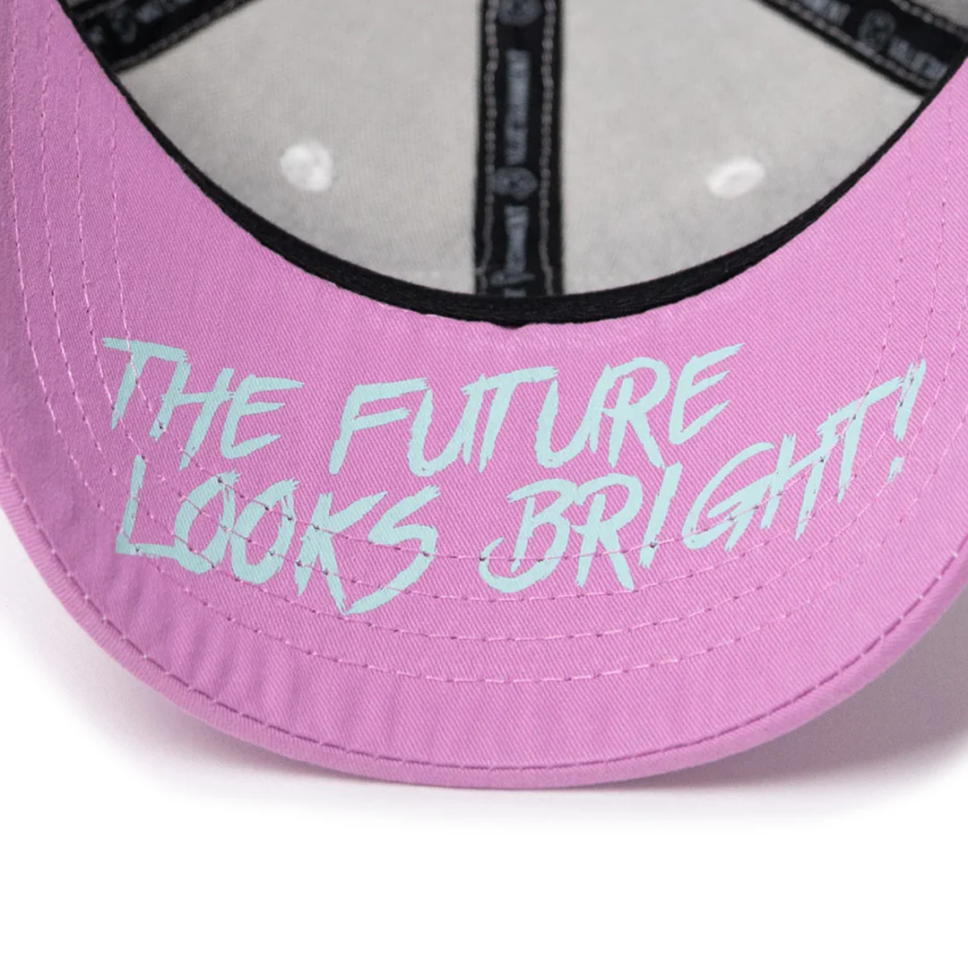 Women's VT Shield Logo Future Looks Bright Pink & White Snapback Hat - Image 7