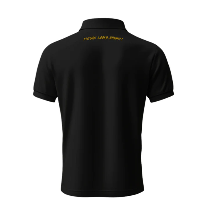 Future Looks Bright Lion Shield Logo Premium Black and Gold Polo Shirt (Classic Fit) - Image 5
