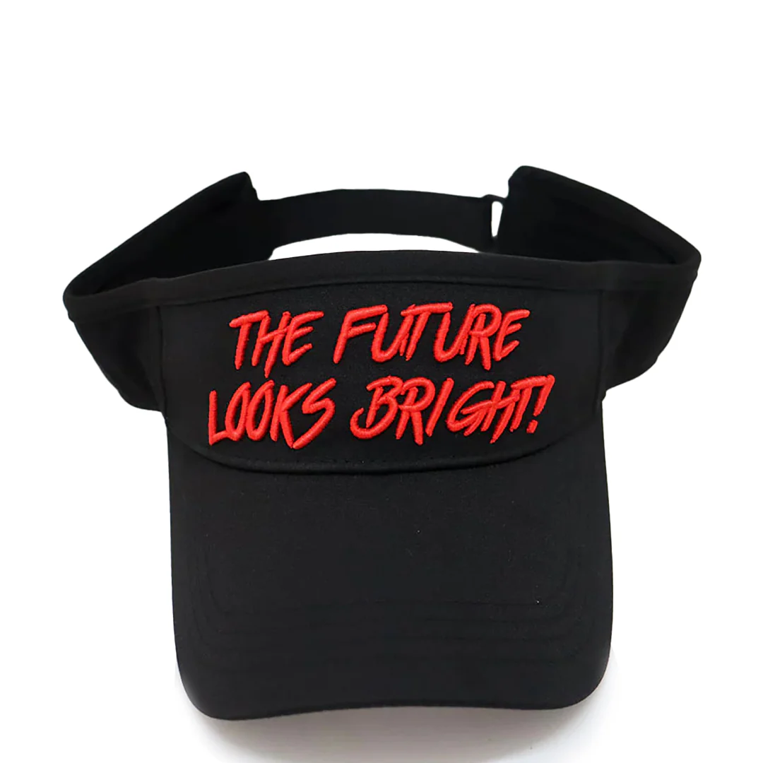 Future Looks Bright Black and Red Visor hat - Image 4