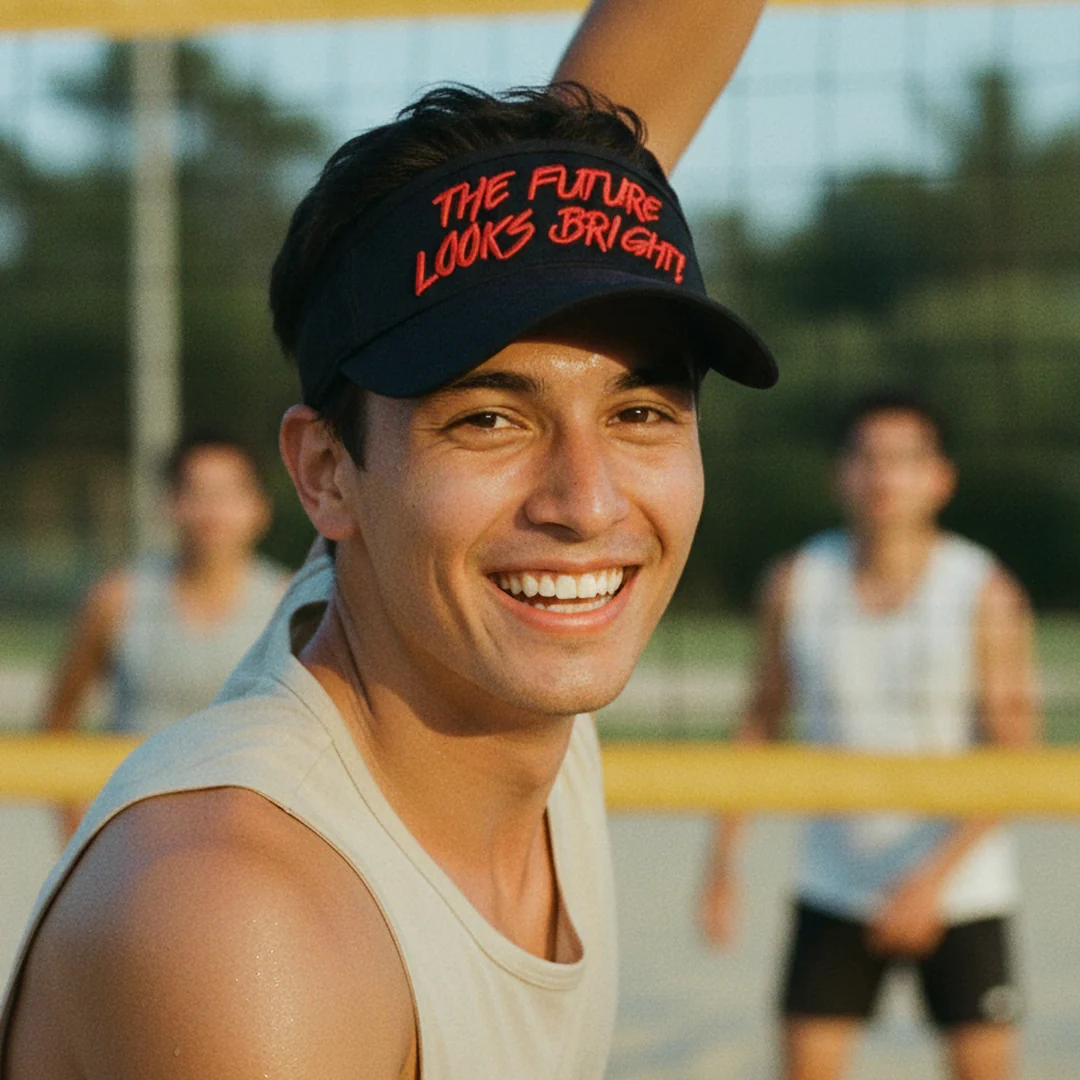 Future Looks Bright Black and Red Visor hat - Image 5