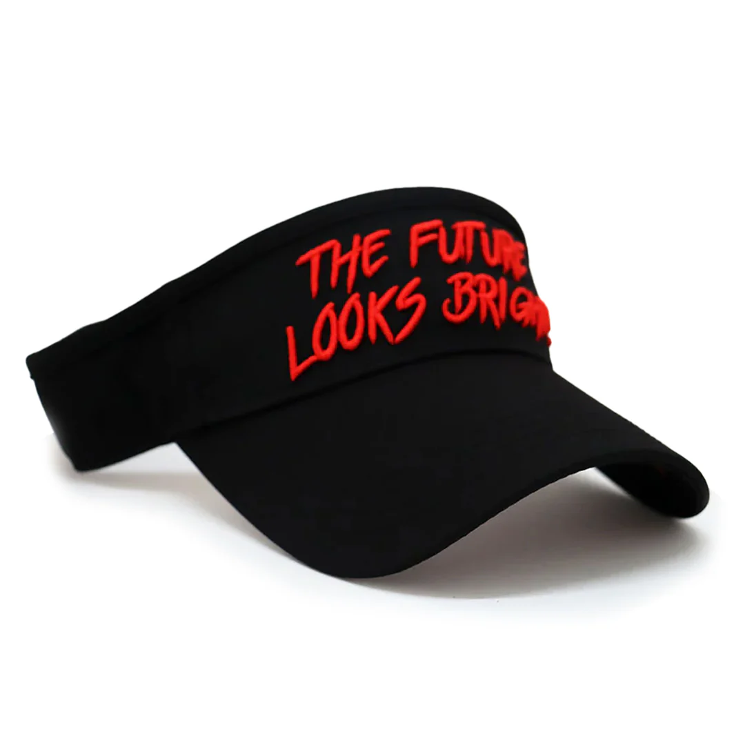 Future Looks Bright Black and Red Visor hat - Image 6