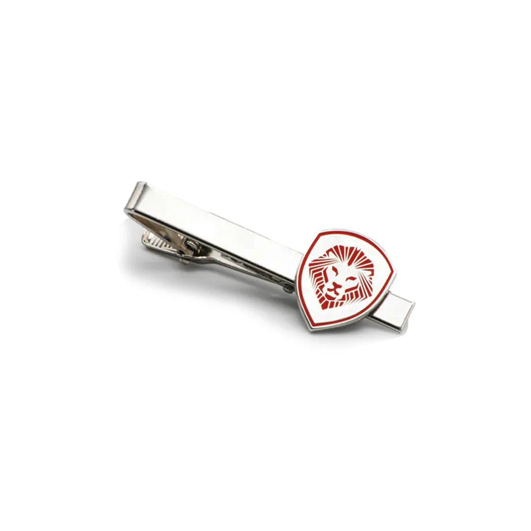 Lion Shield Valuetainment Red & Silver Cufflink & Tie Bar Set - Image 4