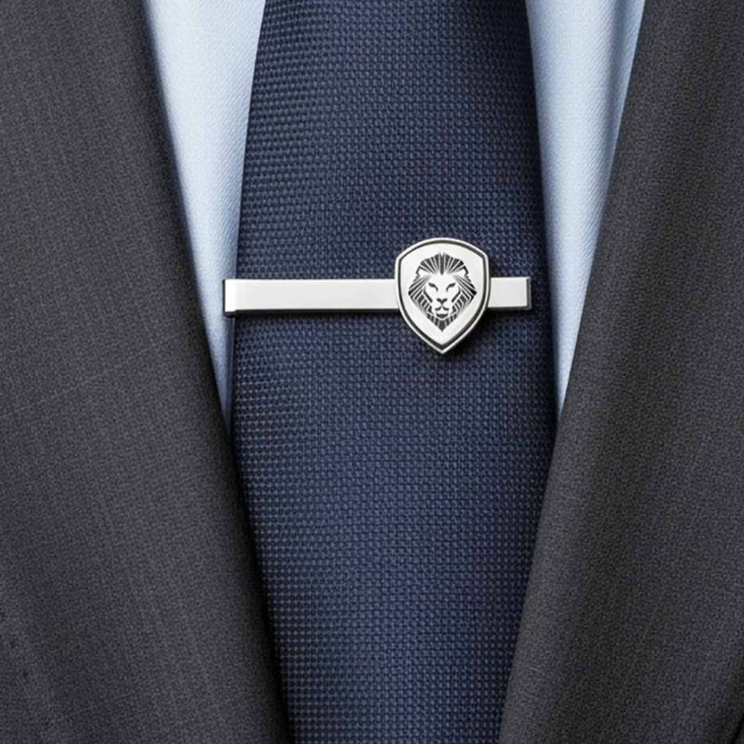 Lion Shield Valuetainment Black & Silver Cufflink & Tie Bar Set - Image 3