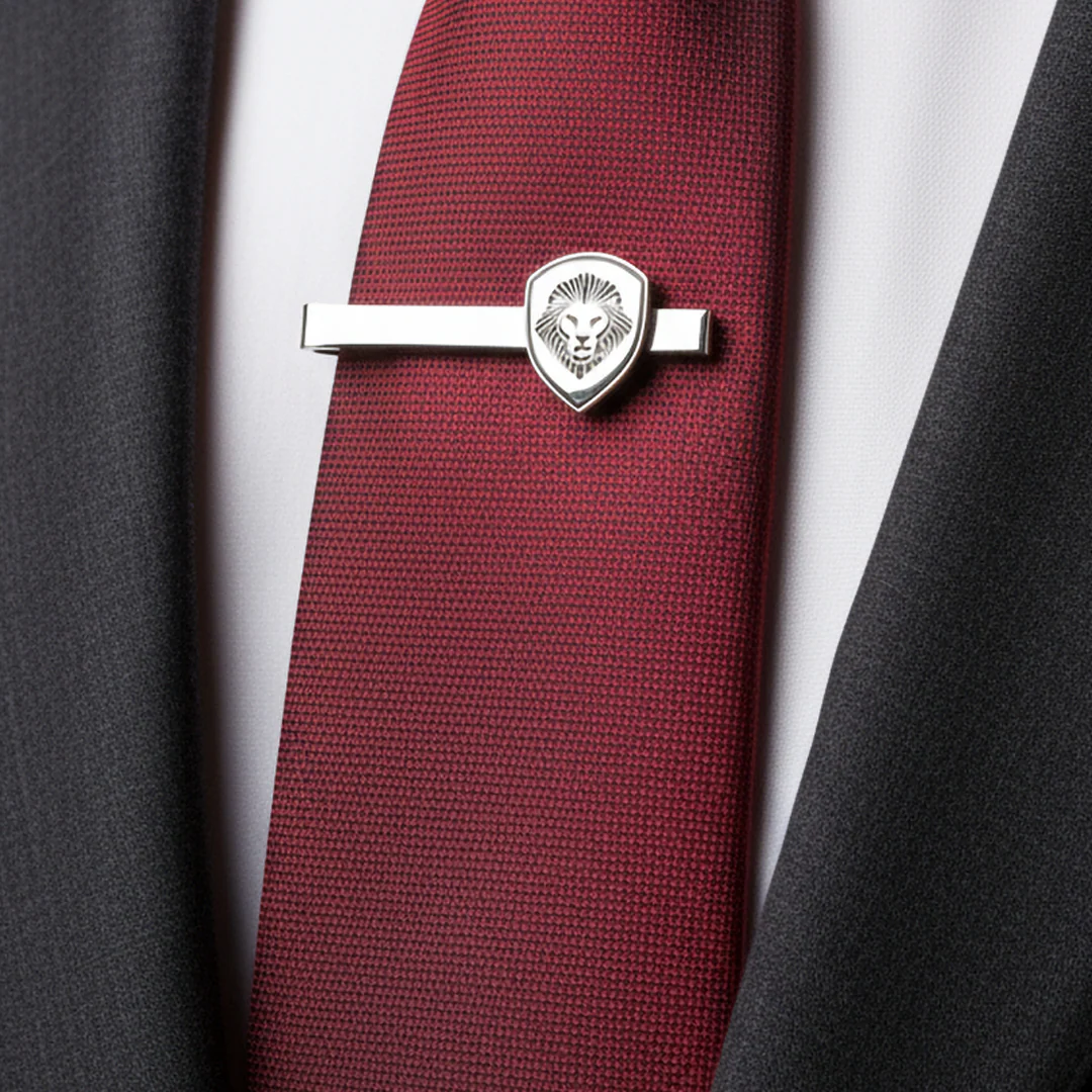 Lion Shield Valuetainment Black & Silver Cufflink & Tie Bar Set - Image 5