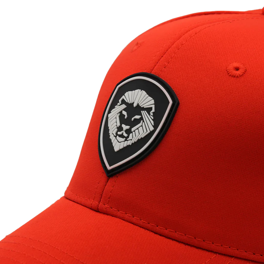 VT Shield Logo Future Looks Bright Red & Black Flex Fit Hat - Image 6