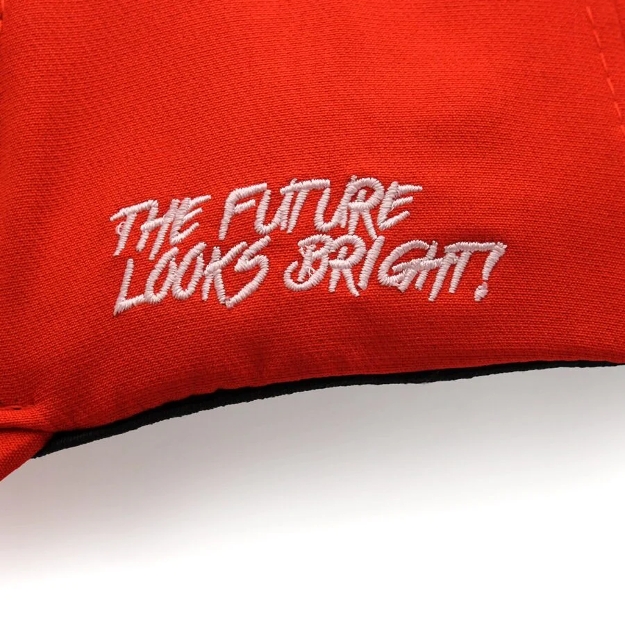 VT Shield Logo Future Looks Bright Red & Black Flex Fit Hat - Image 8