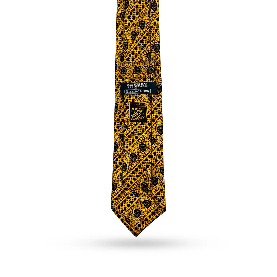 Limited Edition - Valuetainment x Stefano Ricci Yellow & Black Luxury Tie - Image 3