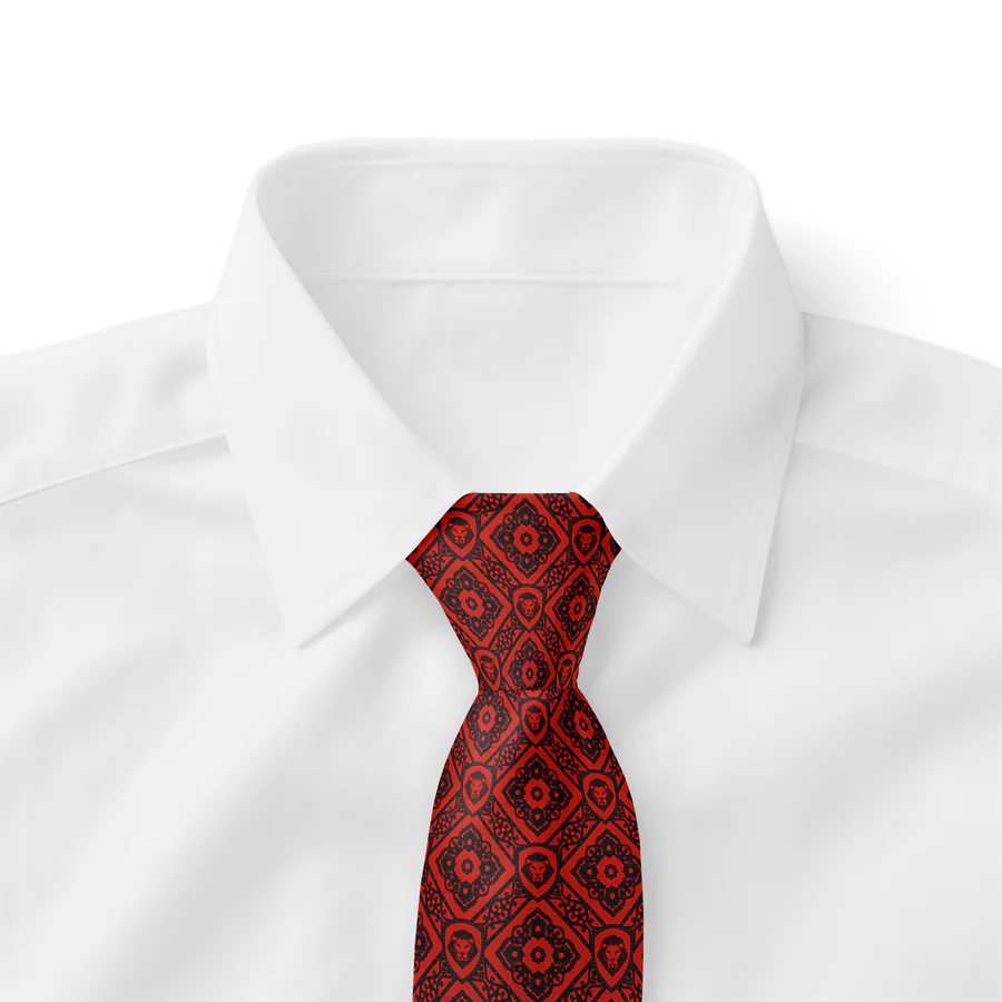 Limited Edition - Valuetainment x Stefano Ricci Red & Black Lion Shield Luxury Tie - Image 4
