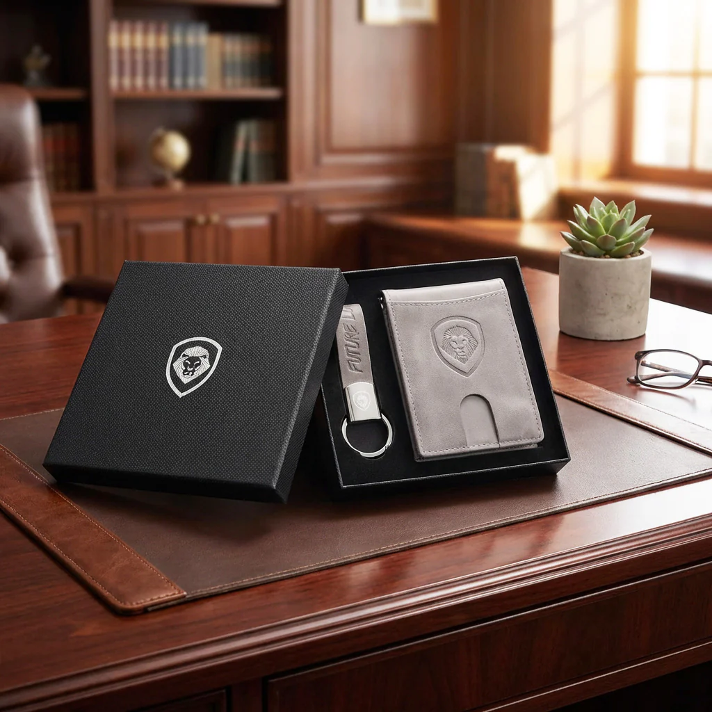 Valuetainment Gray Wallet-Keychain Set - Image 3