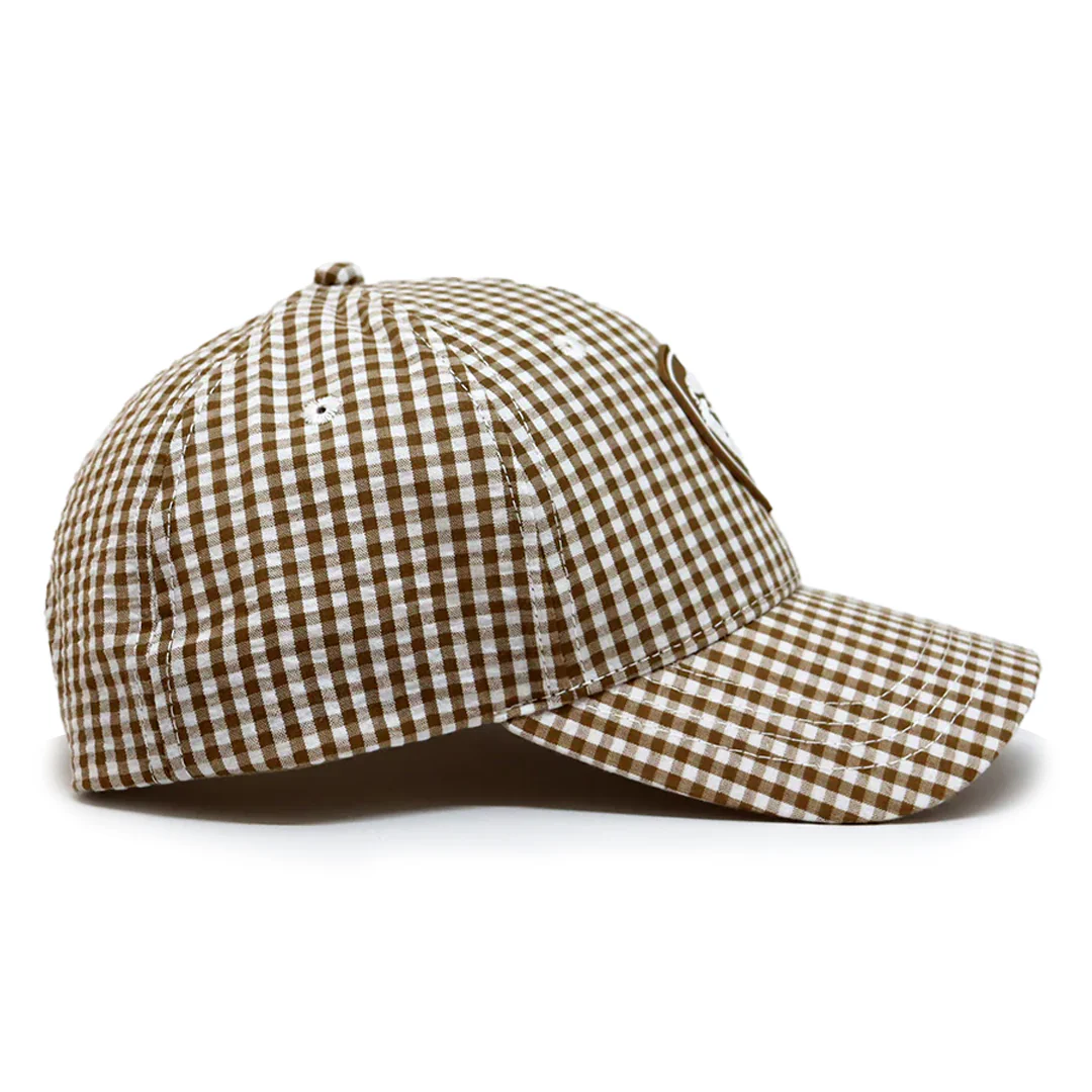 VT Shield Future Looks Bright Brown Gingham Check Snapback Hat - Image 4