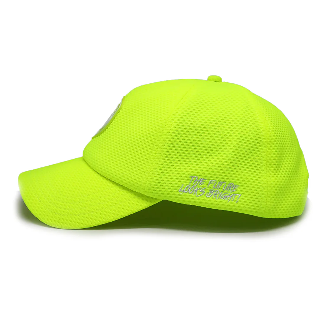 VT Shield Future Looks Bright Neon Yellow Velcro Performance Hat - Image 5