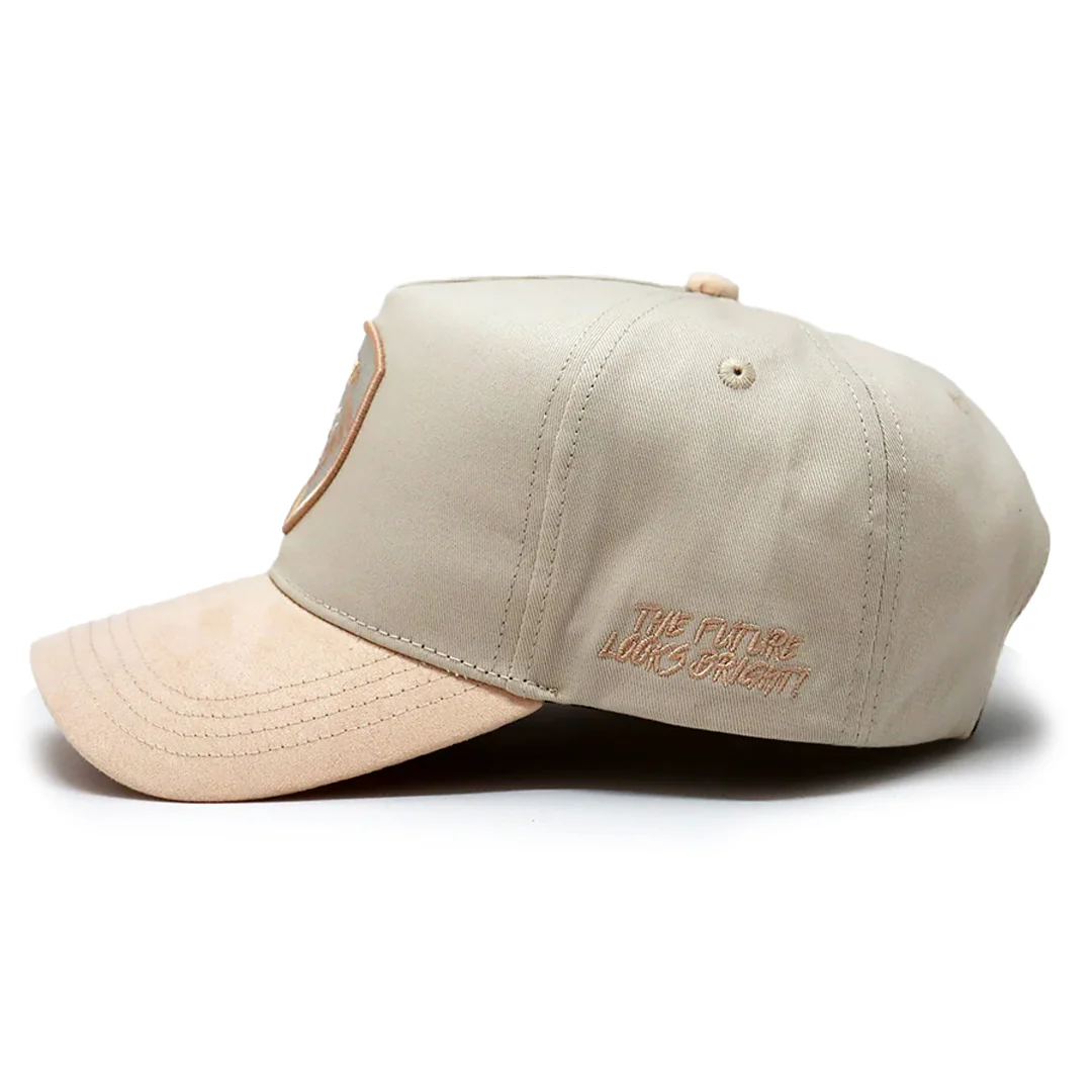VT Shield Future Looks Bright Peached Suede Brim with leather strap Hat - Image 4