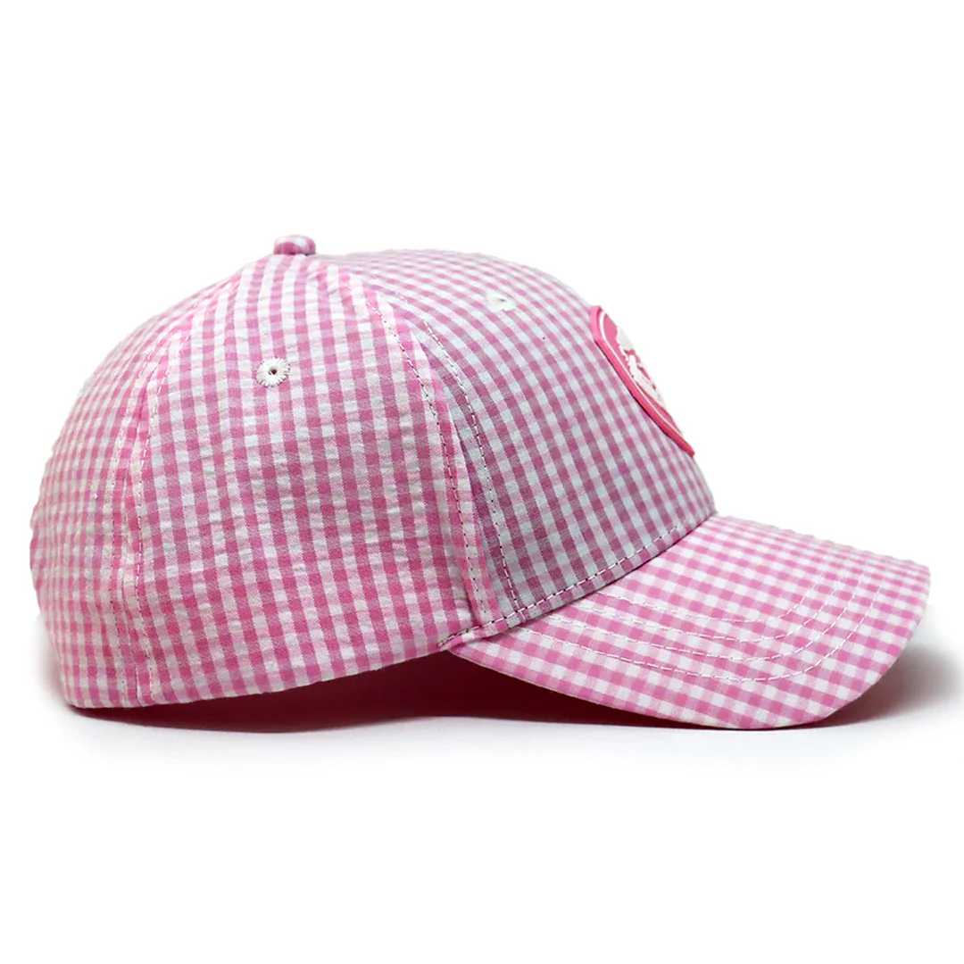 VT Shield Future Looks Bright Pink Gingham Check Snapback Hat - Image 3