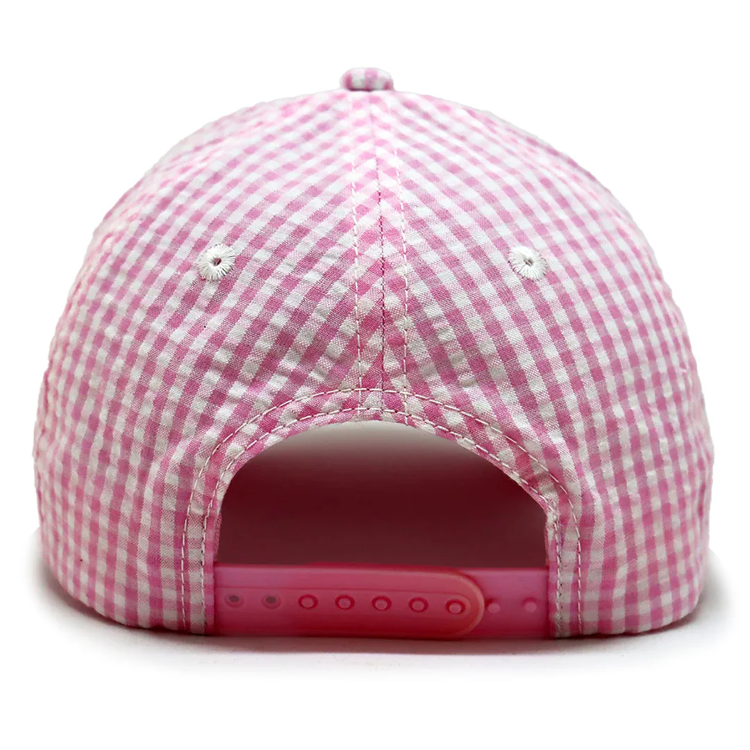 VT Shield Future Looks Bright Pink Gingham Check Snapback Hat - Image 5