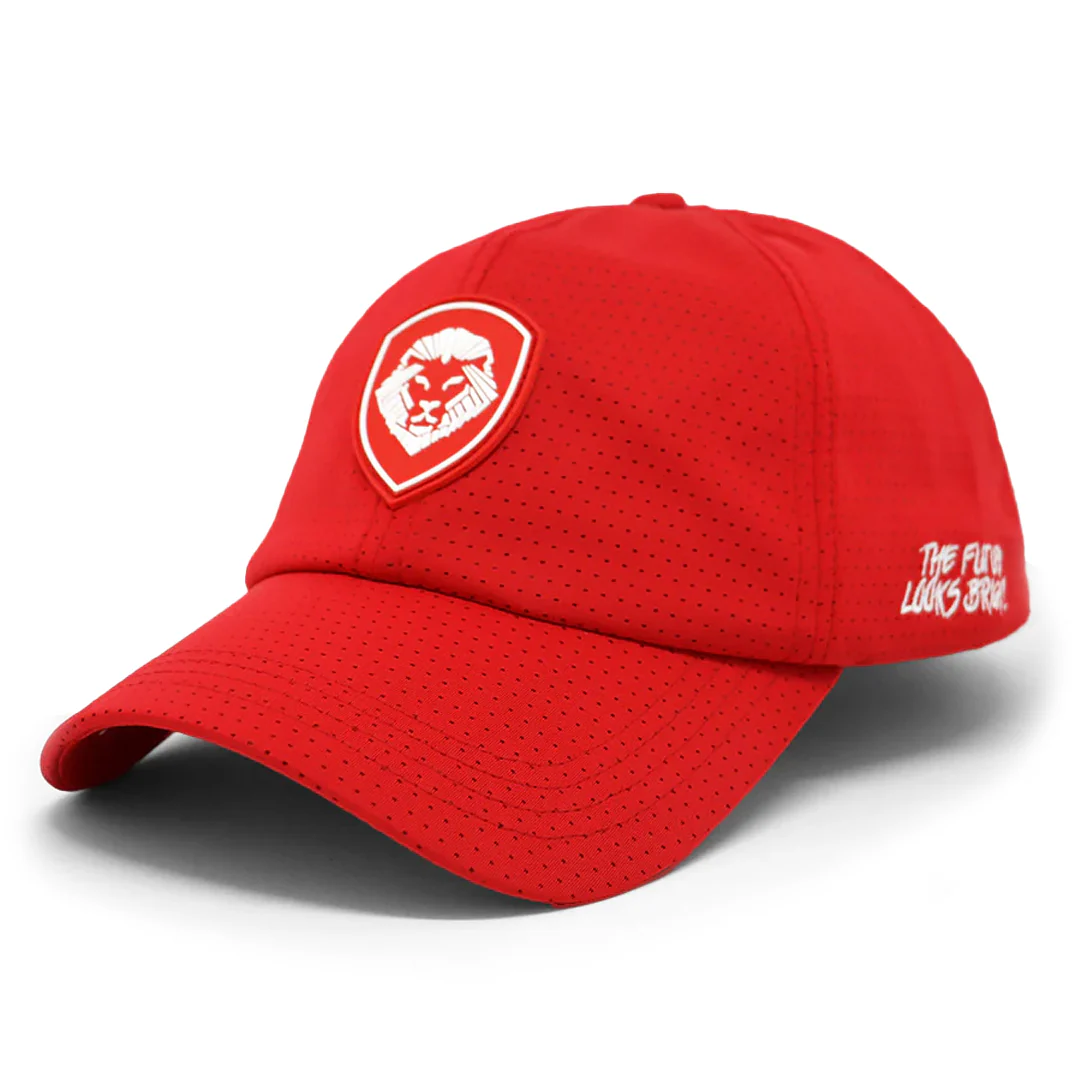 VT Shield Future Looks Bright Red Velcro Performance Perforated Hat - Image 3