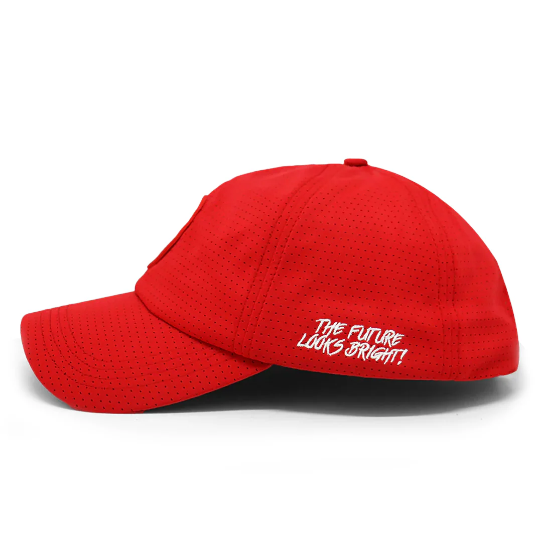 VT Shield Future Looks Bright Red Velcro Performance Perforated Hat - Image 5