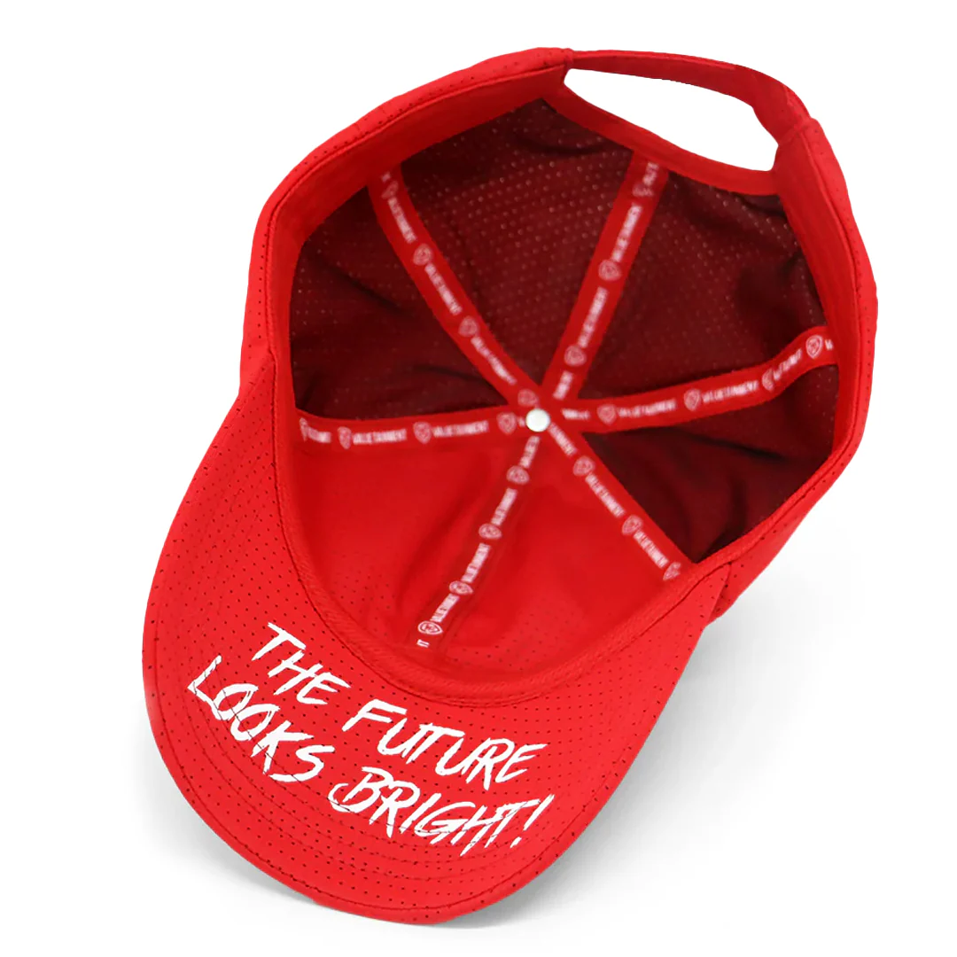 VT Shield Future Looks Bright Red Velcro Performance Perforated Hat - Image 8