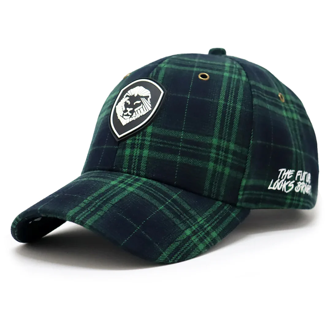 VT Shield logo Green Tartan Plaid Future Looks Bright Snapback Hat - Image 3