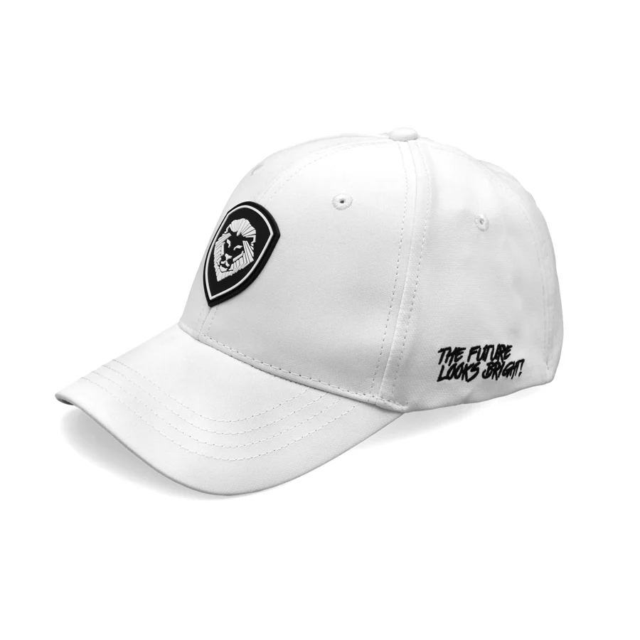 VT Shield Logo Future Looks Bright White & Black Flex Fit Hat - Image 3