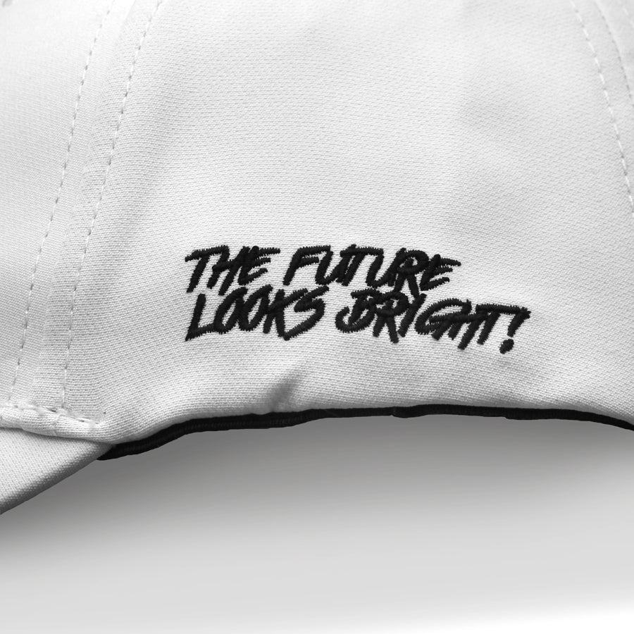 VT Shield Logo Future Looks Bright White & Black Flex Fit Hat - Image 7