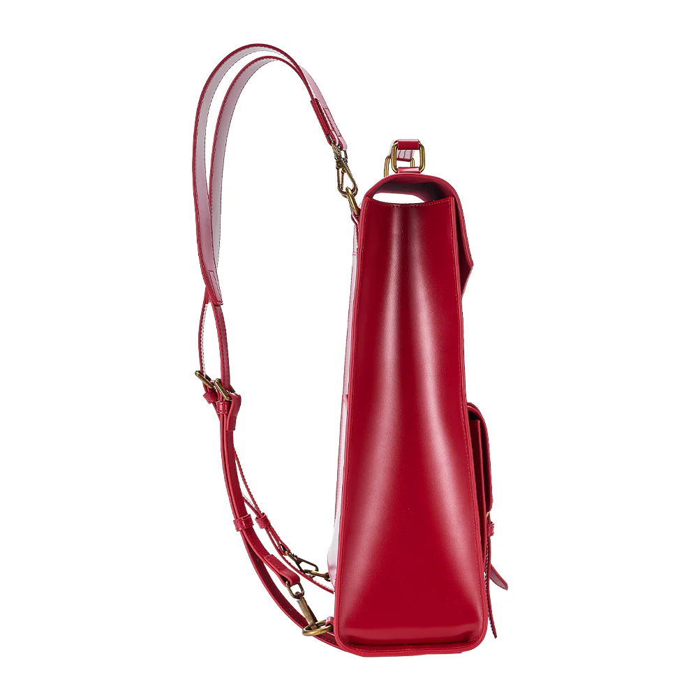 Women's Future Looks Bright Cherry Red Leather Premium Backpack - Image 5